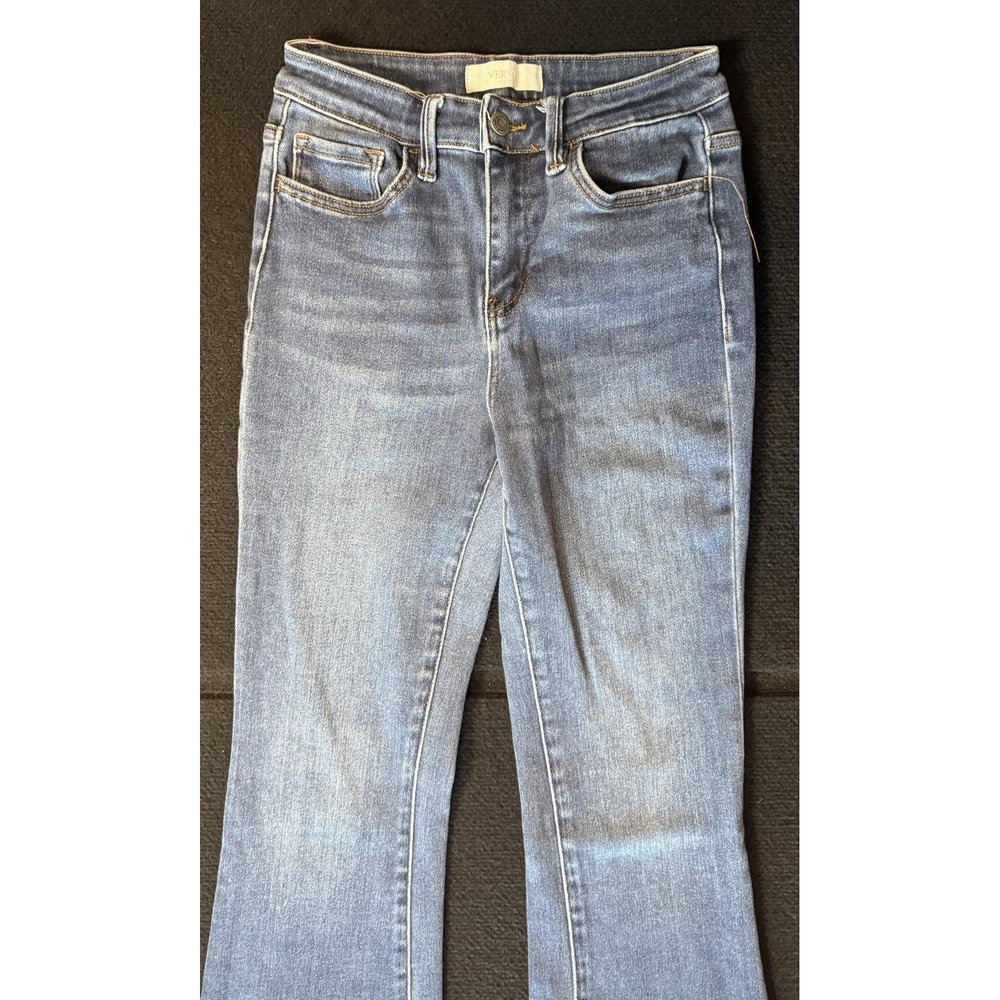 VERVET BLUE Womens 26 High Rise Flare Bell Bottom Stretch Jeans Light Blue - Picture 5 of 13